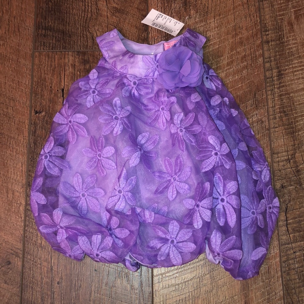 Purple Flower Dress 0-3 mos
